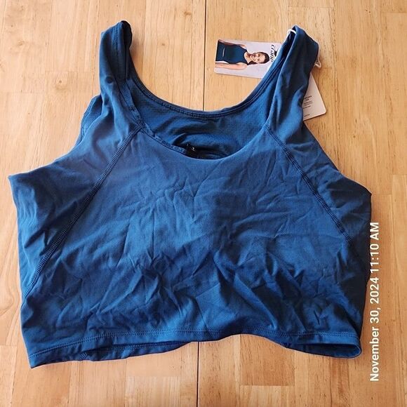 Crane Fitness  Racerback Sports Bra Teal Size Large Padded Comfort New with Tags - Picture 7 of 10